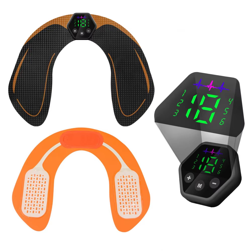 Abdominal Muscle Stimulator Trainer USB Connect Hip EMS Abs Fitness Electrostimulator Toner Exercise LED 6M 19 Level ATHLEXES