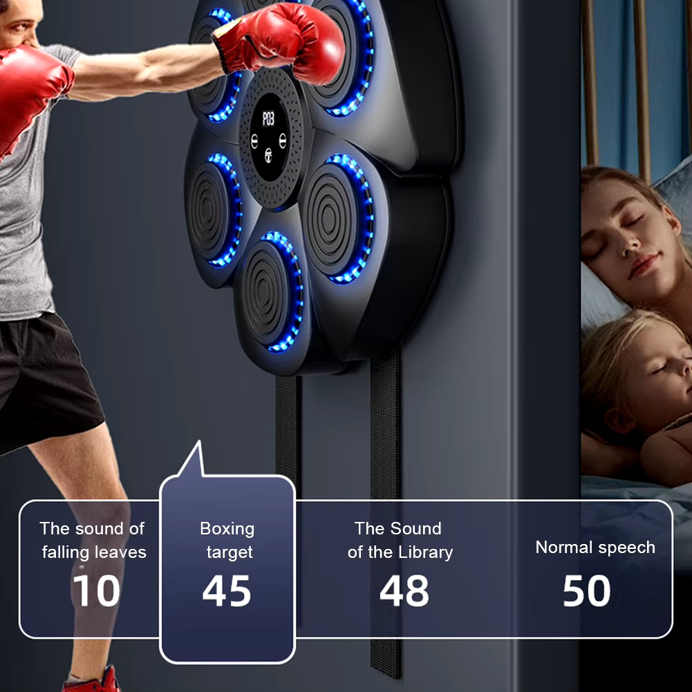Music Boxing Machine Boxing Reaction Wall Target Adjustable Smart Bluetooth Boxing Machine Wall Mounted Gym Machine Equipment ATHLEXES