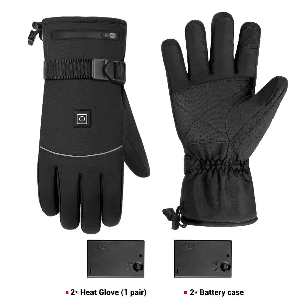 Electric Heating Gloves Waterproof Skiing Gloves Winter Motorcycle Riding Outdoor Gloves 3 Levels Heated Gloves ATHLEXES