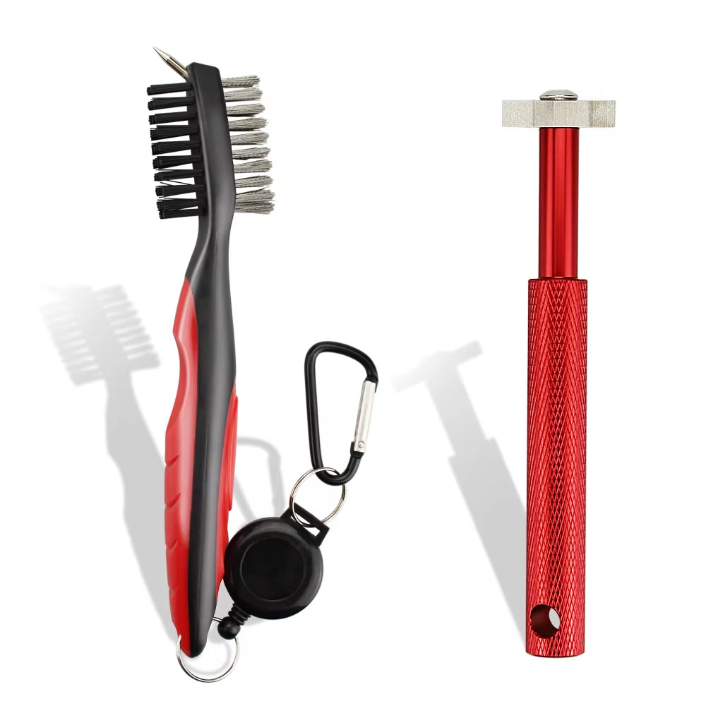 2Pcs/Set Golf Club Brush Golf Club Sharpener Grooving Tool Golf Putter Wedge Ball Groove Cleaner Kit Cleaning Tool Accessories ATHLEXES