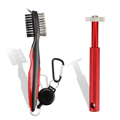 2Pcs/Set Golf Club Brush Golf Club Sharpener Grooving Tool Golf Putter Wedge Ball Groove Cleaner Kit Cleaning Tool Accessories ATHLEXES
