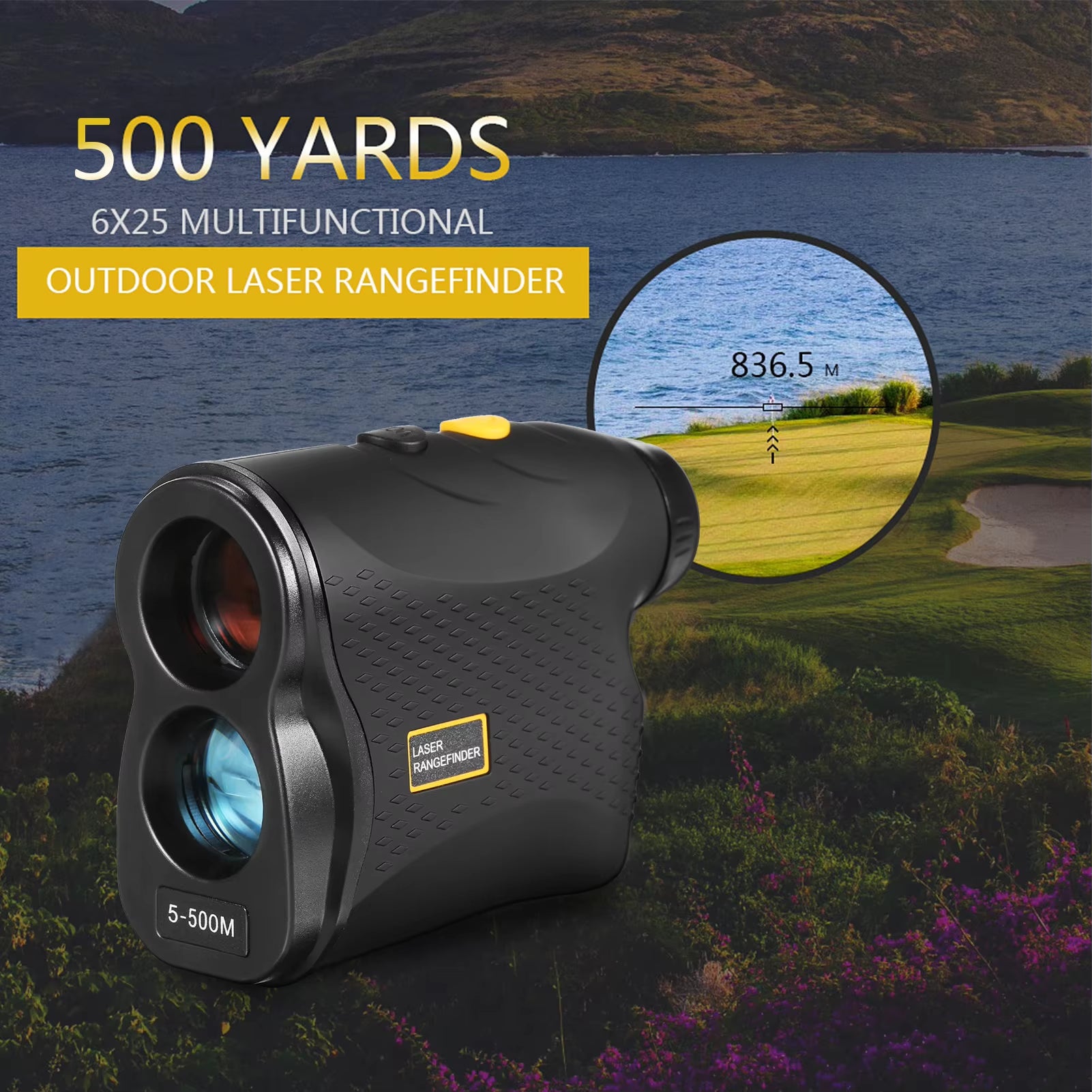 500M Golf Laser Rangefinder Distance Meter Monocular Telescope Speed Tester Laser Range Finder Digital Hunting Measurement ATHLEXES