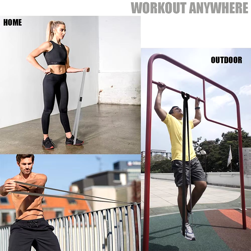 Long Resistance Loop Band Set Unisex Fitness Yoga Elastic Bands Hip Circle Thigh Squat Band Workout Gym Equipment for Home ATHLEXES
