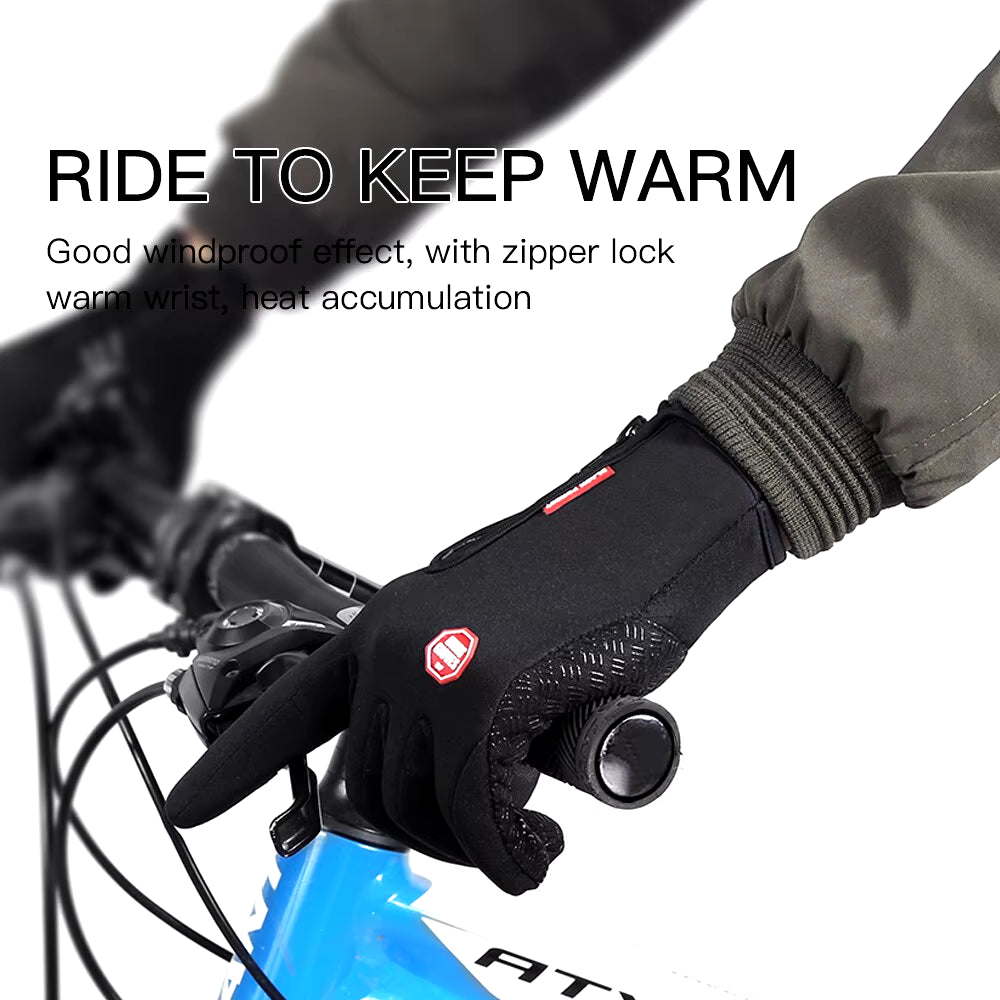Autumn Winter Warm Cycling Gloves Thermal Outdoor Sport Running Bicycle Ski Gloves for Camping Hiking Motorcycle Gloves Men ATHLEXES