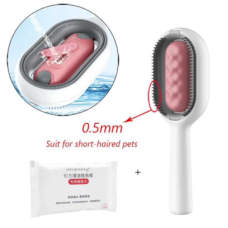 Double Sided Hair Removal Brushes for Cat Dog Pet Grooming Comb with Wipes Kitten Brush Gato Accesorios Artículos Para Mascotas ATHLEXES