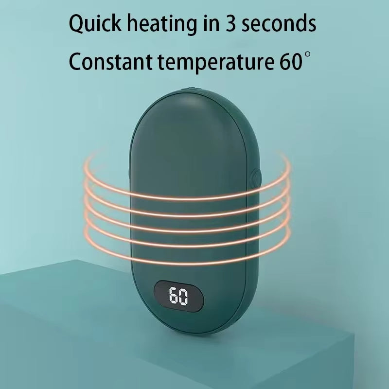 Hand Warmer USB Mobile Power Bank Charing Electric Hand Heater Warmer Mini Multi-Function Pocket Warmer Digital Display ATHLEXES