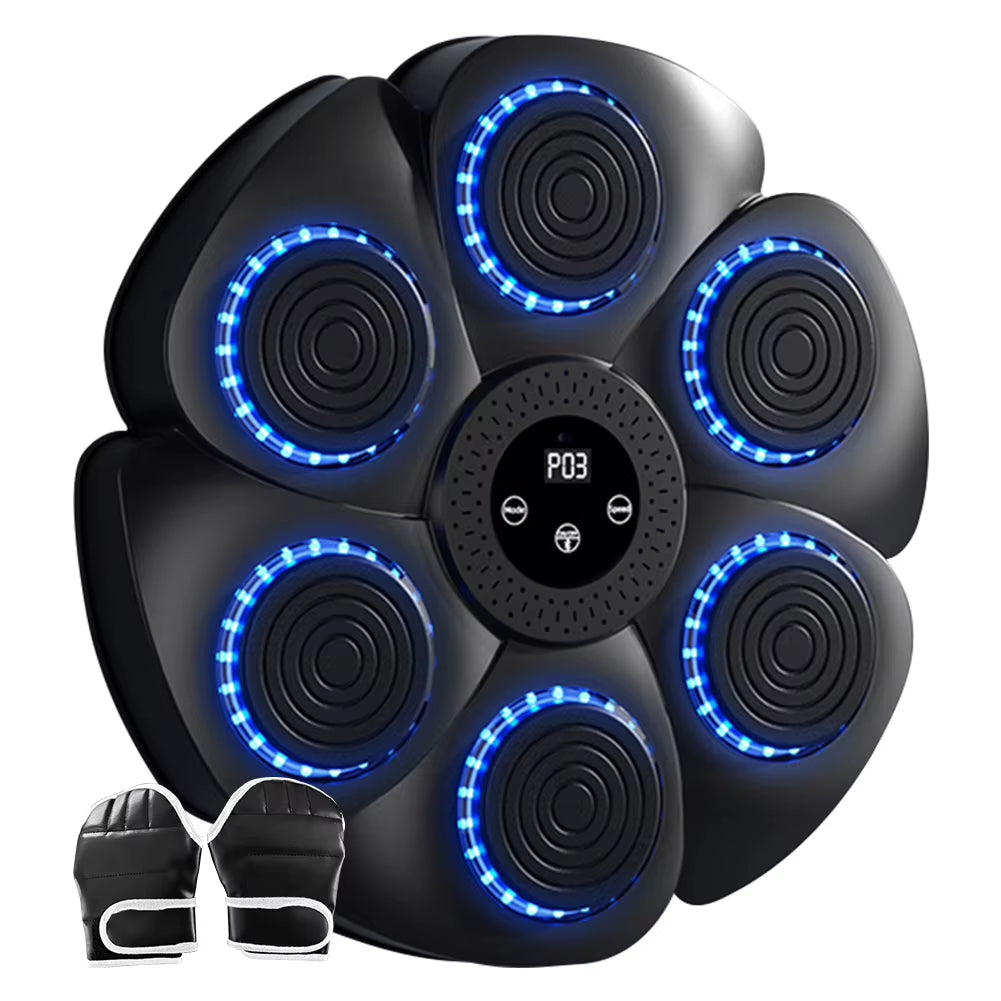 Music Boxing Machine Boxing Reaction Wall Target Adjustable Smart Bluetooth-Compatible Boxing Machine RGB Light for Home Workout ATHLEXES