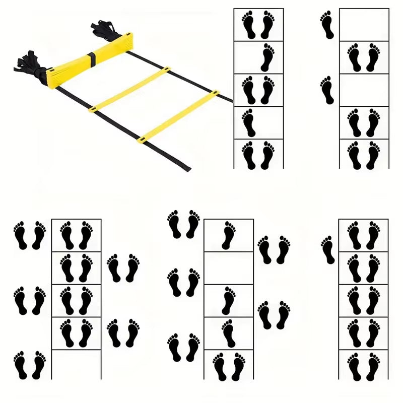 Sports Agility Ladder Football Adjustable Nylon Strap Jumping Ladder Speed Fitness Body Coordination Warm-Up Training Tool ATHLEXES