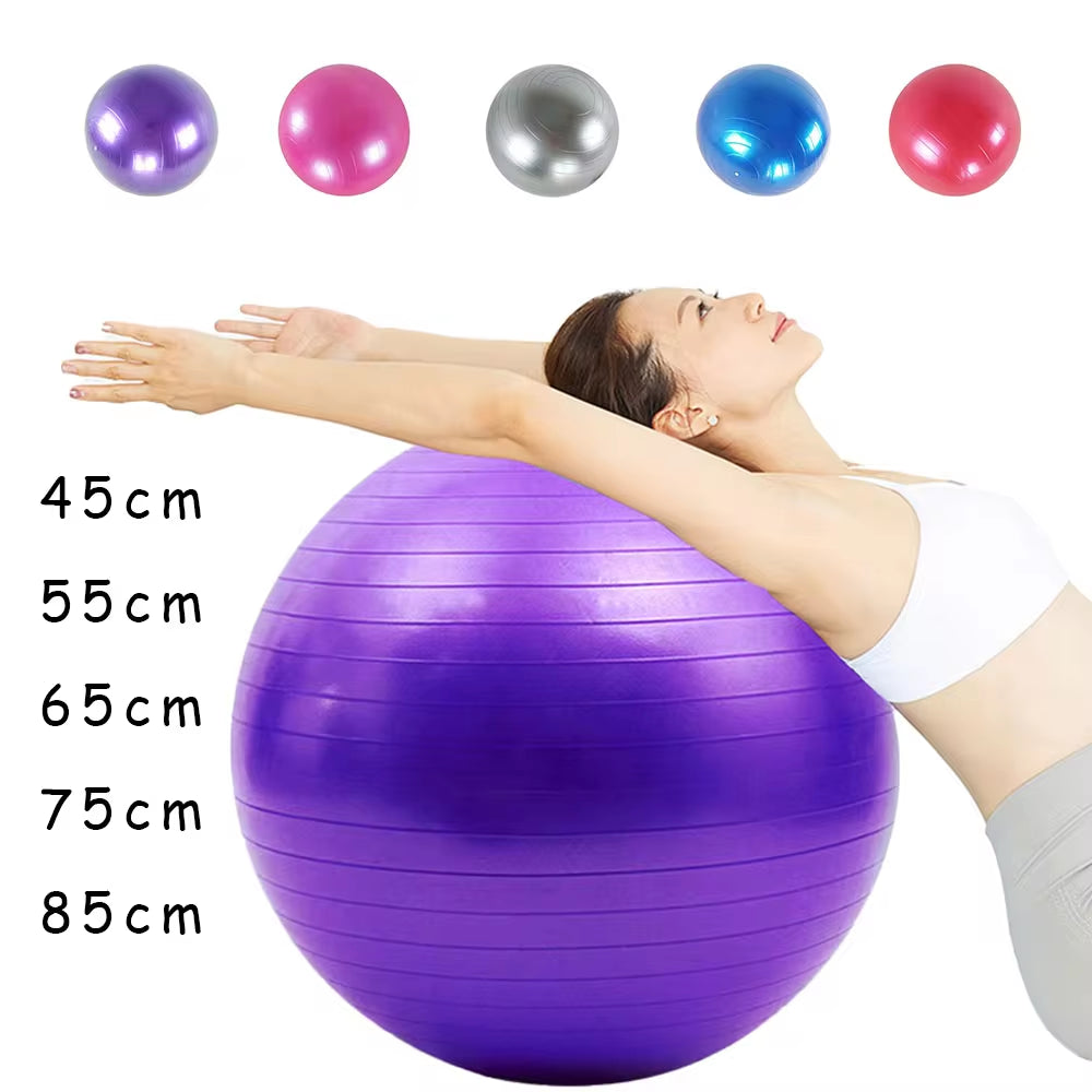 PVC Fitness Balls Yoga Ball Thickened Explosion-Proof Exercise Home Gym Pilates Equipment Balance Ball 45Cm/55Cm/65Cm/75Cm/85Cm ATHLEXES