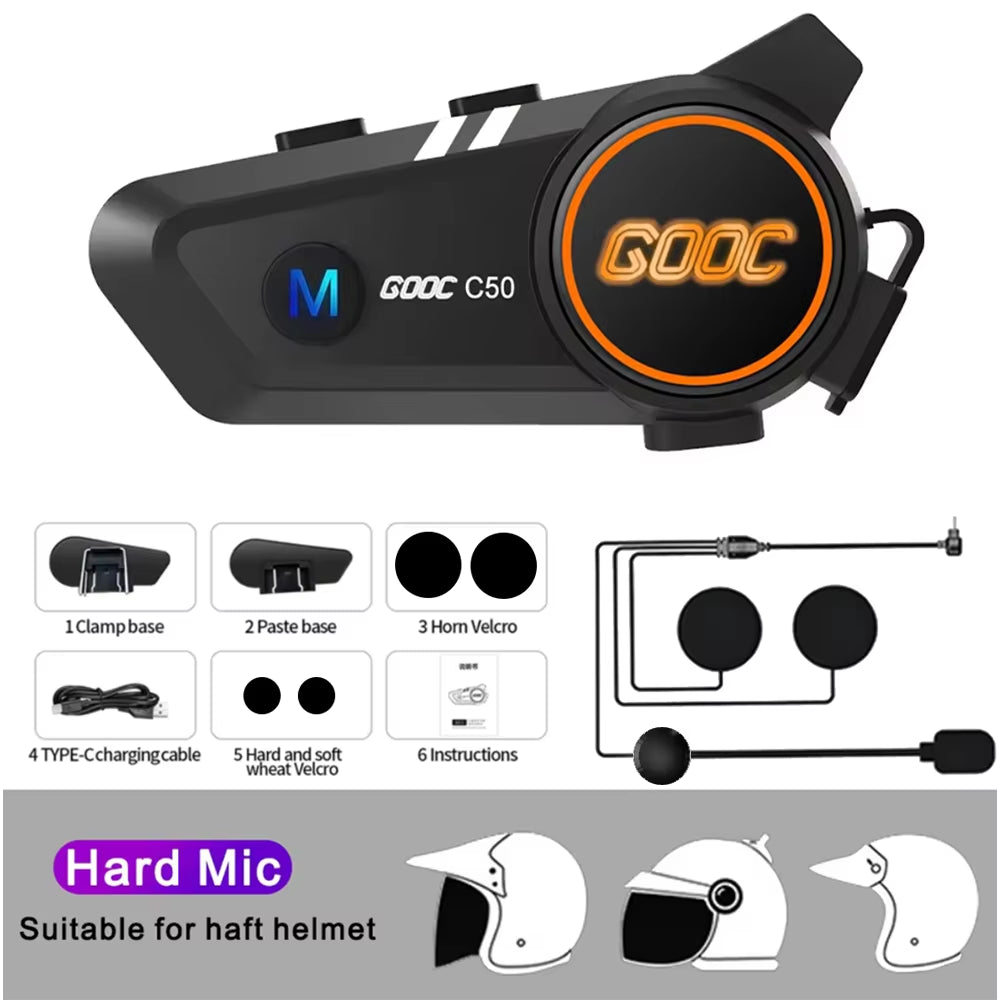 Bluetooth 5.3 Helmet Headset Wireless Hands-Free Call Phone Kit Motorcycle Waterproof Earphone MP3 Music Player Speaker for Moto ATHLEXES