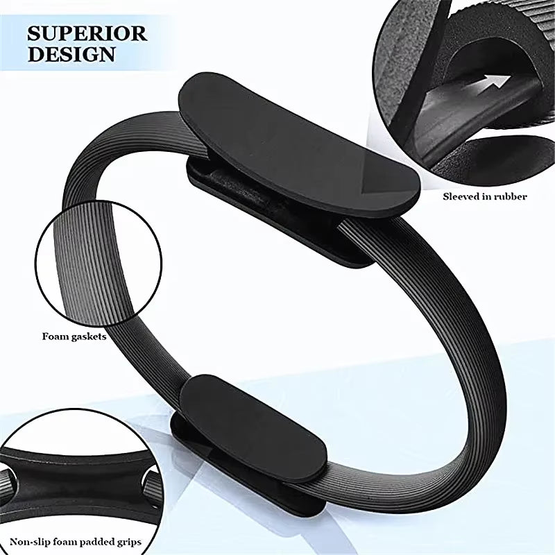 38Cm/15In Yoga Fitness Pilates Circle Women Girls Circle Yoga Magic Ring for Home Gym Workout Sports Lose Weight Body Resistance ATHLEXES