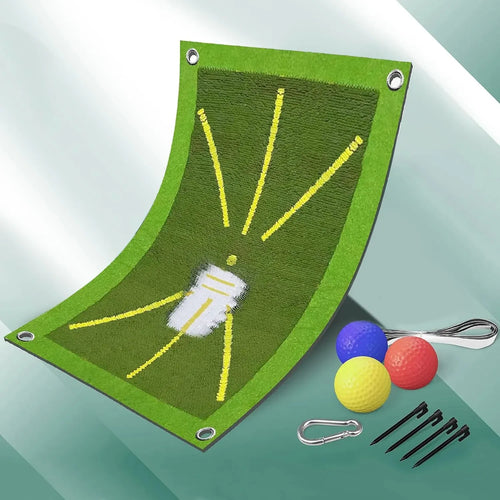 Golf Training Mat Kit for Swing Path Feedback Detection Correcting Hitting Posture Golf Practice Mat Advanced Guides Aid Pad ATHLEXES