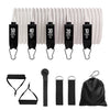 Fitness Resistance Bands Set Yoga 5 Tube Workout Bands Home Exercise Bands with Door Anchor Handles Ankle Straps Gym Equipment ATHLEXES