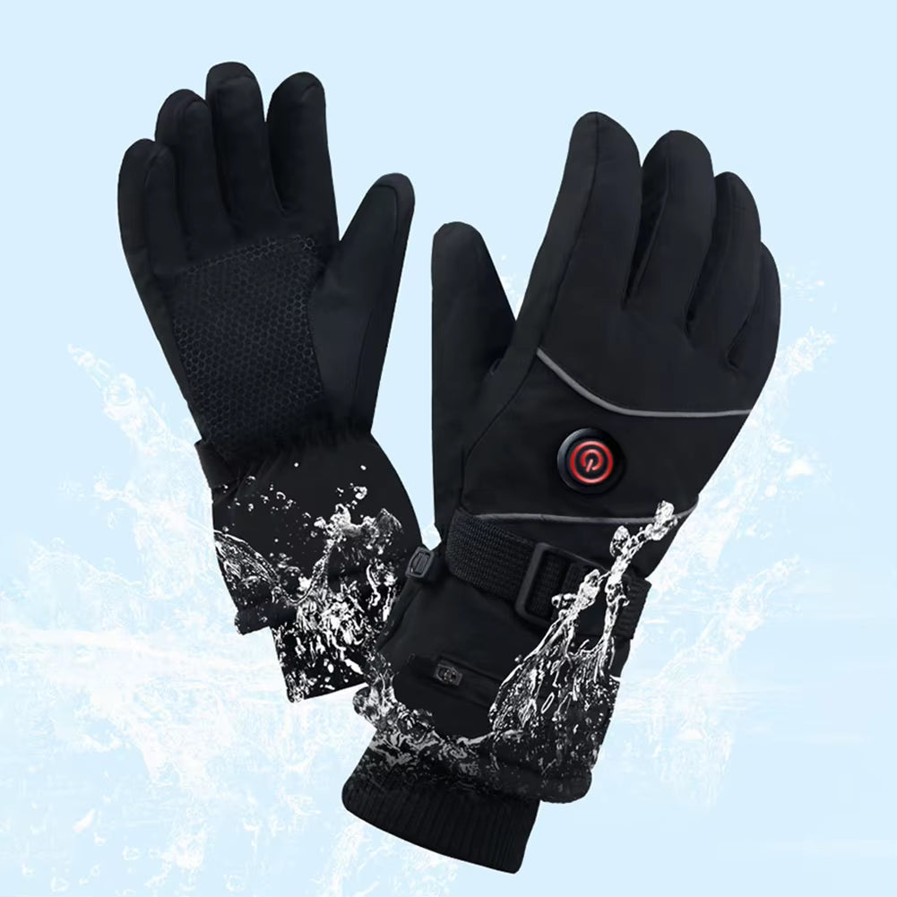 Outdoor Winter Gloves Hand Warmer DC Rechargeable Heated Gloves Touchscreen Waterproof Thermal Gloves for Women Men Ski Hiking ATHLEXES