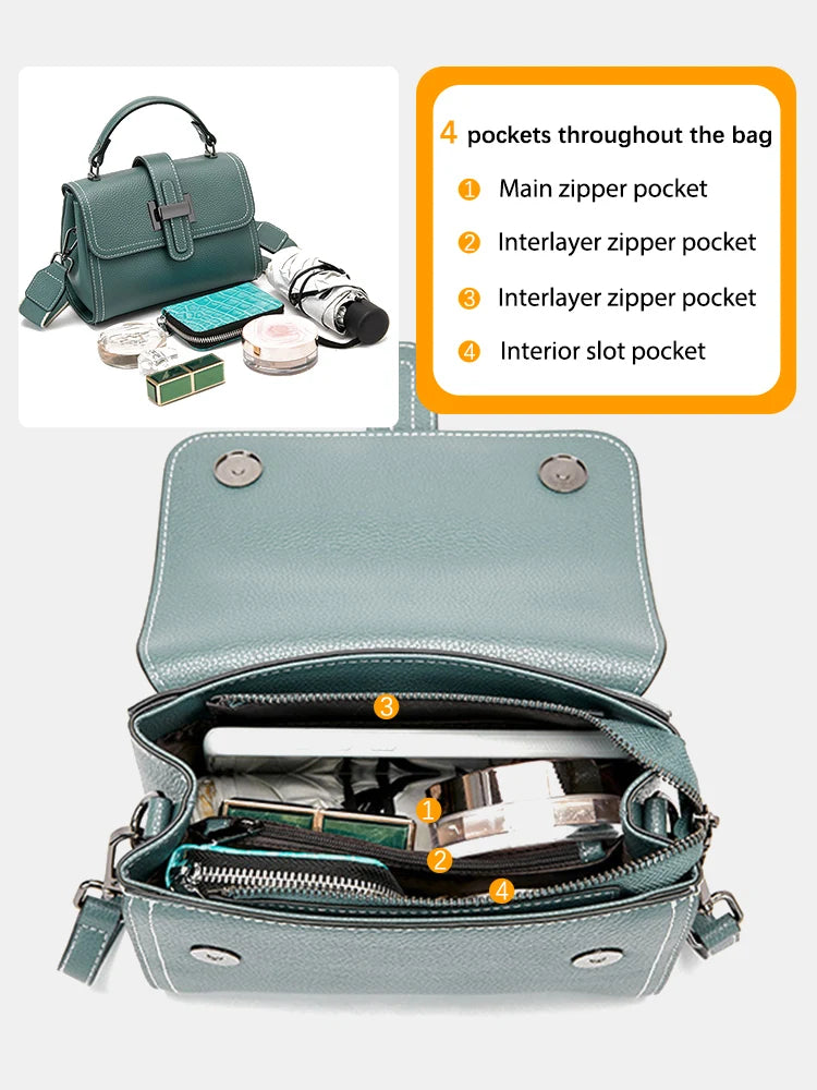Zency Luxury Genuine Leather Envelope Bag for Women ATHLEXES