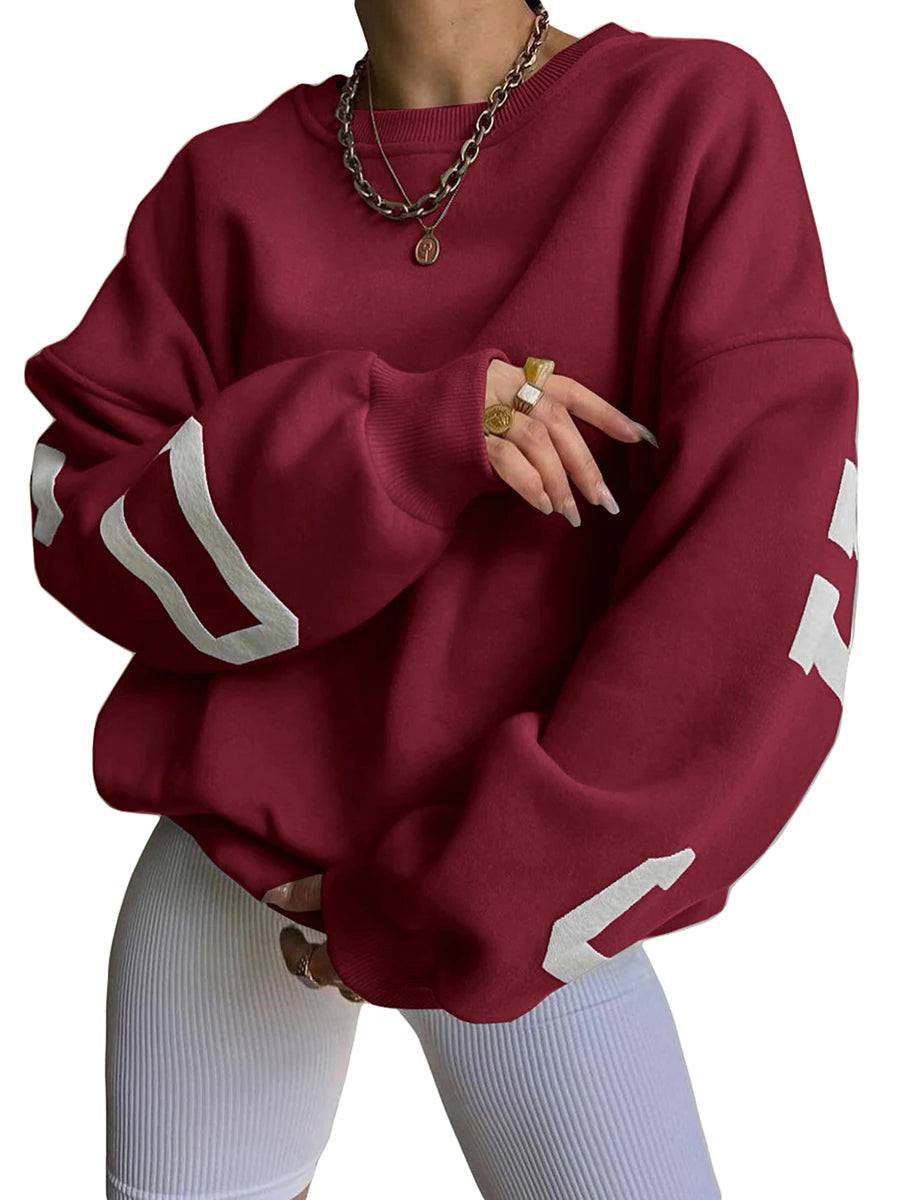 ChicStreet Trendy Oversized Letter Hoodie ATHLEXES