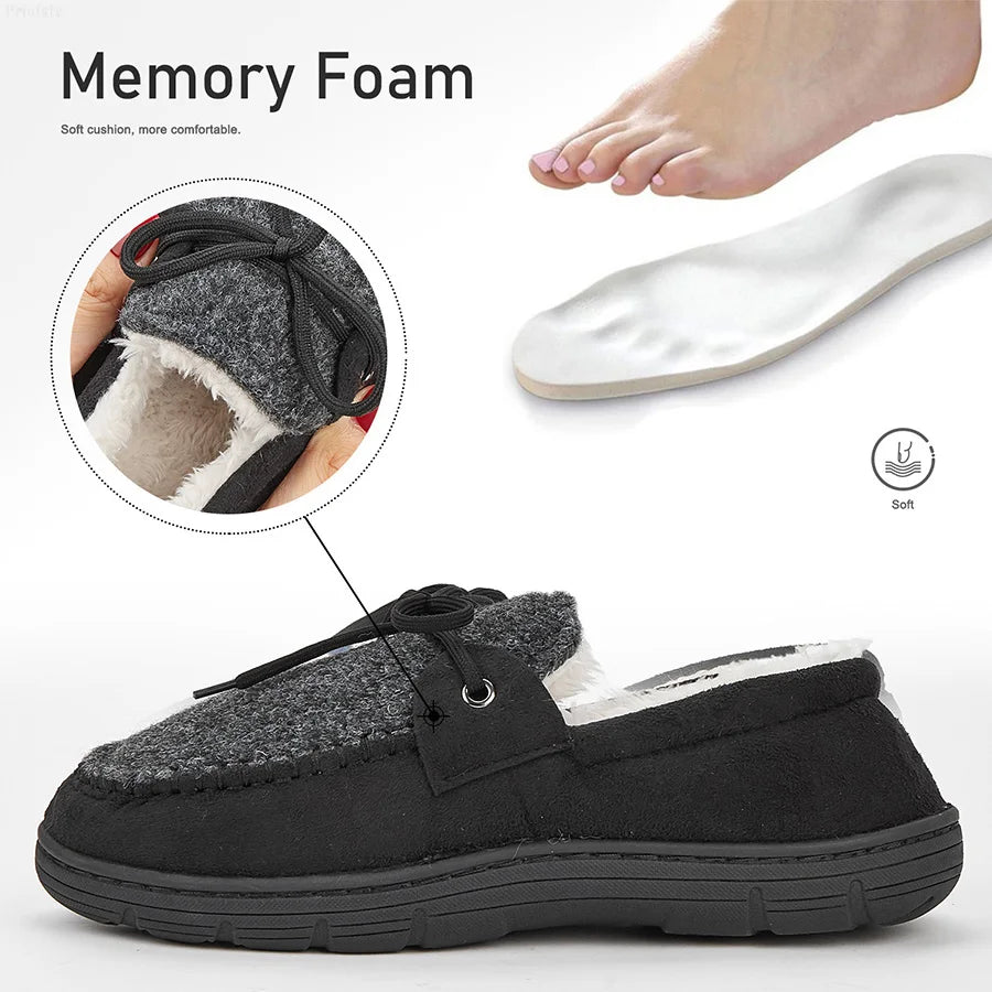 Luxury Fuzzy Memory Foam Men's House Slippers ATHLEXES