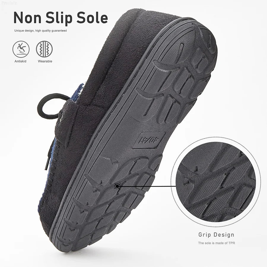 Luxury Fuzzy Memory Foam Men's House Slippers ATHLEXES