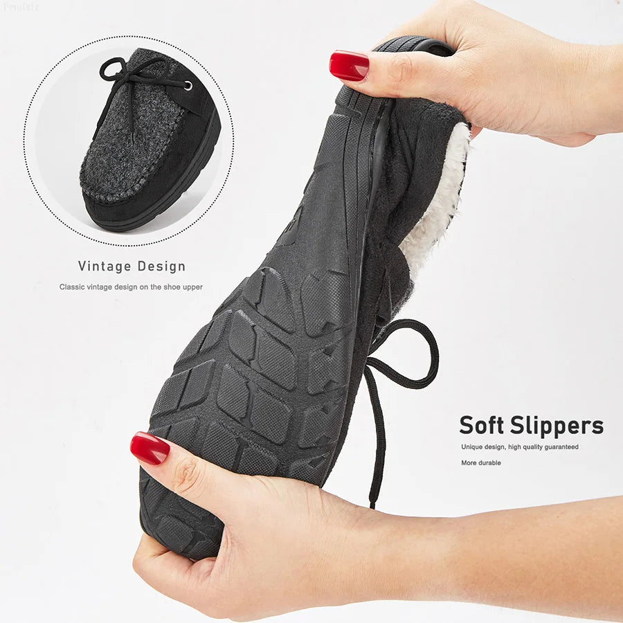 Luxury Fuzzy Memory Foam Men's House Slippers ATHLEXES