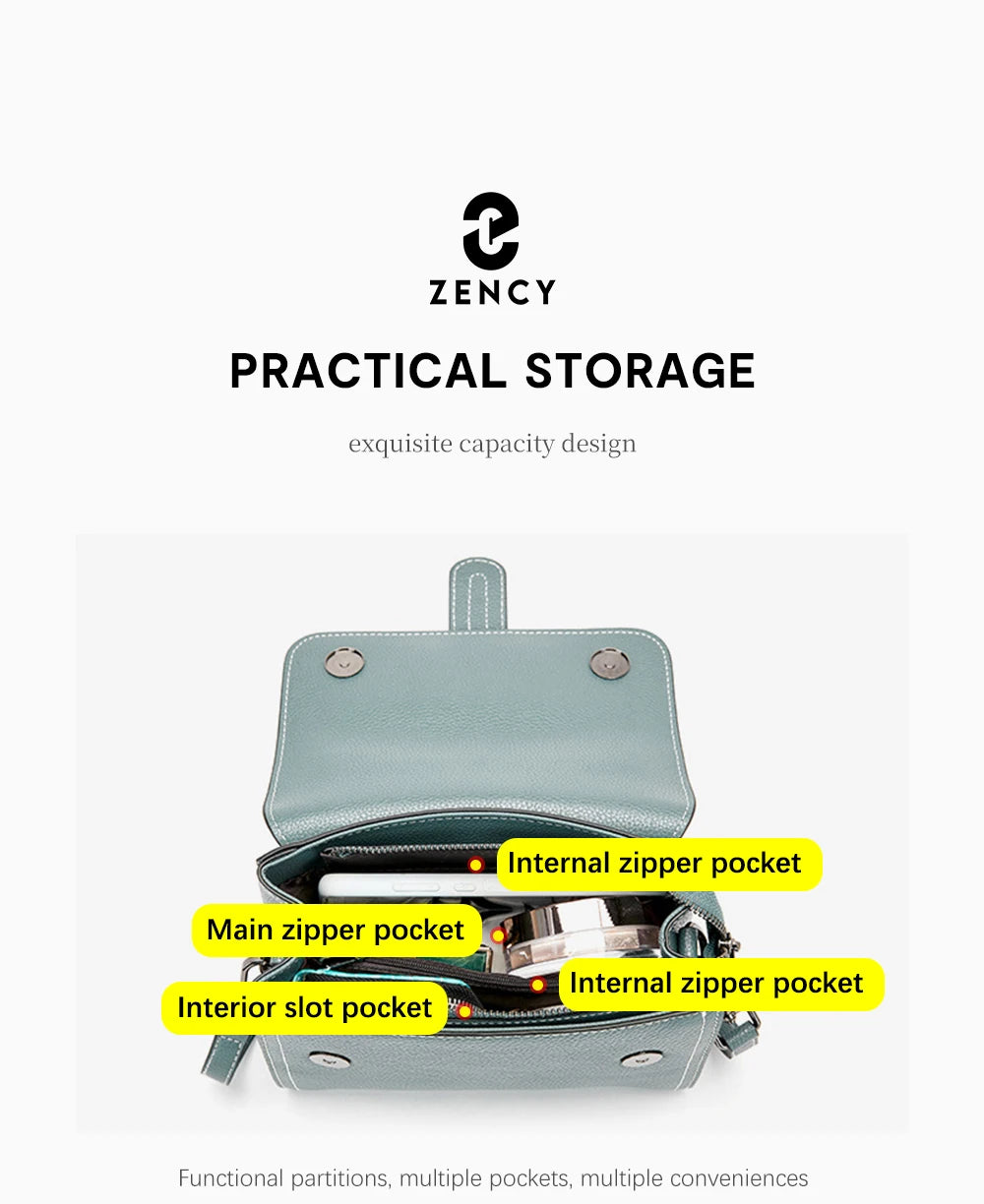 Zency Luxury Genuine Leather Envelope Bag for Women ATHLEXES