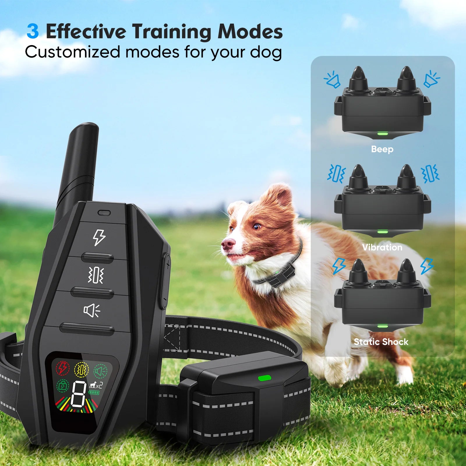 PEDONO Electric Dog Training Collar With Remote Dog Shock Collar Beep Vibration Static Waterproof Training Collar for a Dog ATHLEXES