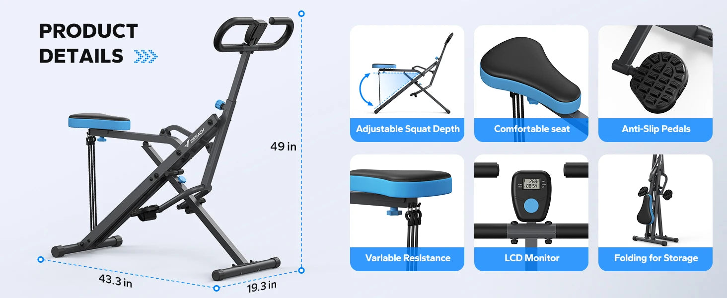 MERACH 2in1 Foldable Squat and Row Machine ATHLEXES