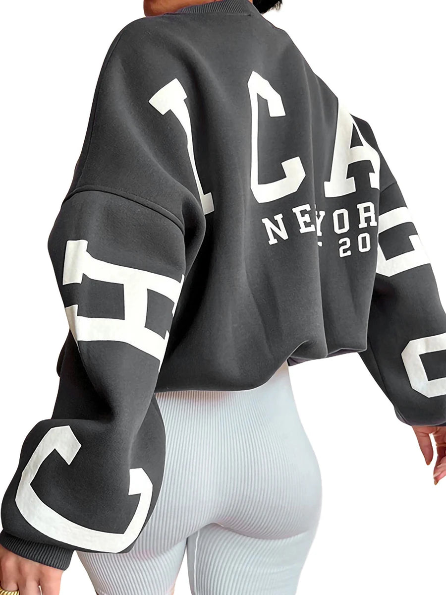 ChicStreet Trendy Oversized Letter Hoodie ATHLEXES