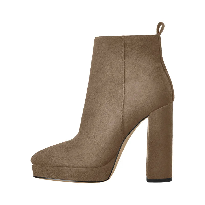Onlymaker Women’s Chic Black Matte Ankle Boots with 12CM Heel ATHLEXES
