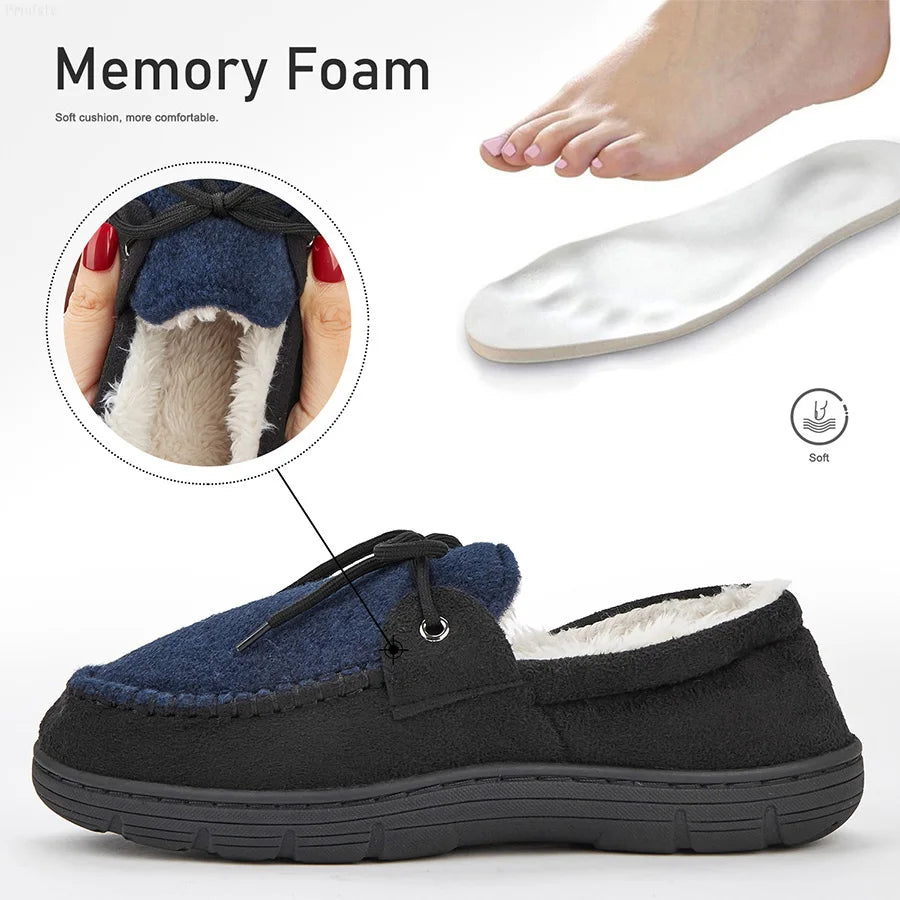 Luxury Fuzzy Memory Foam Men's House Slippers ATHLEXES