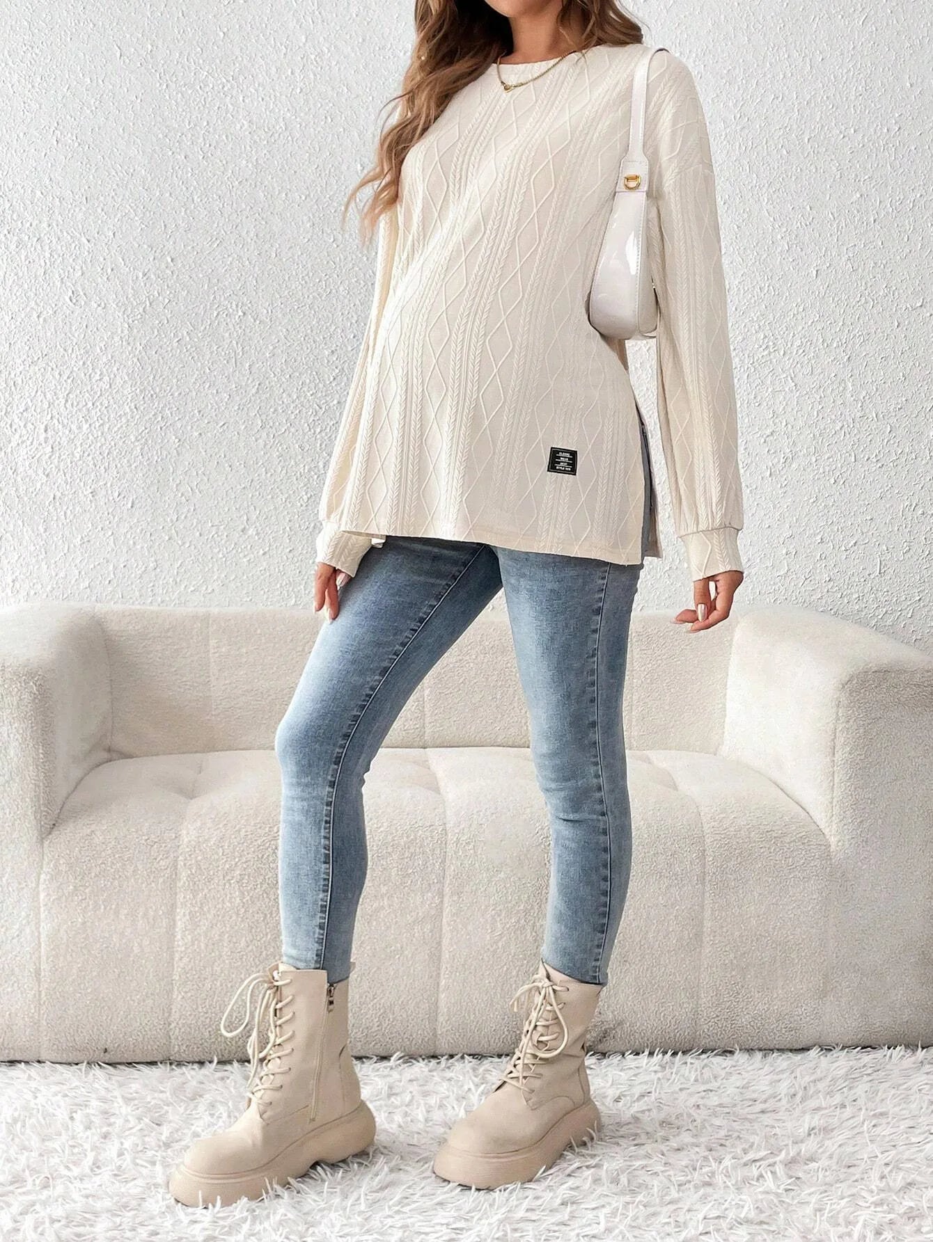 CozyMom O-Neck Maternity Pullover Sweater ATHLEXES