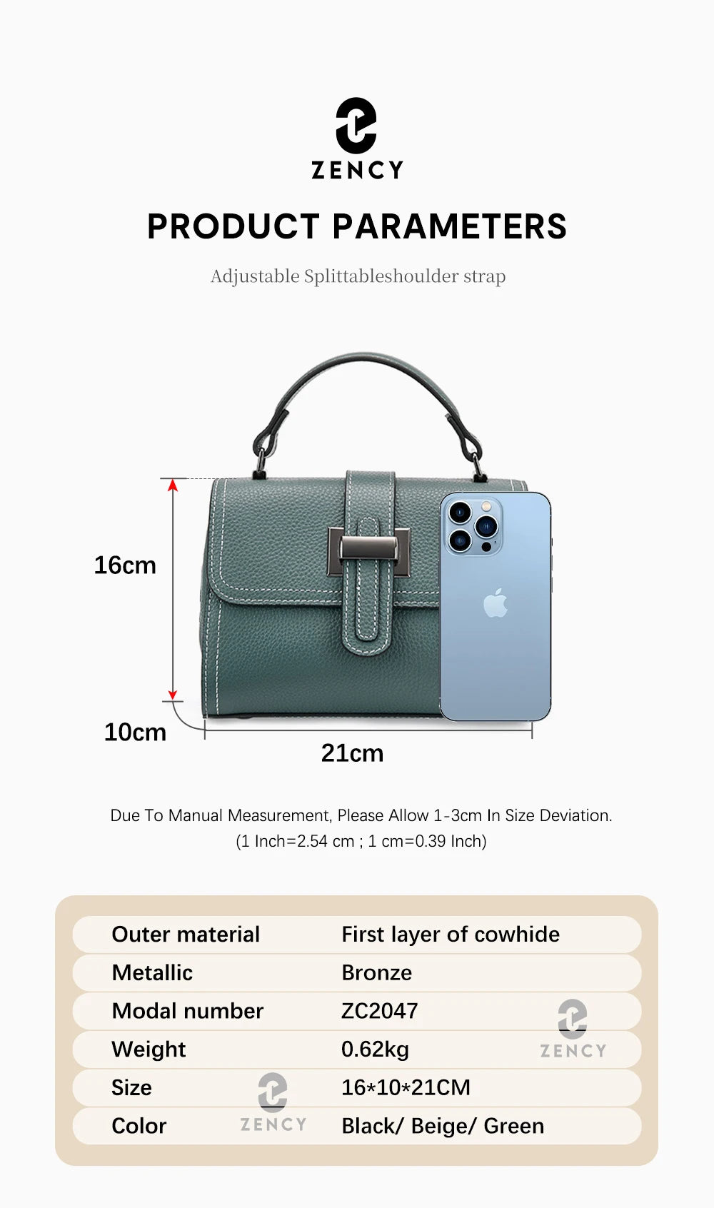 Zency Luxury Genuine Leather Envelope Bag for Women ATHLEXES