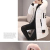 Elegant Women's Winter Fur Hooded Parka with Pockets ATHLEXES