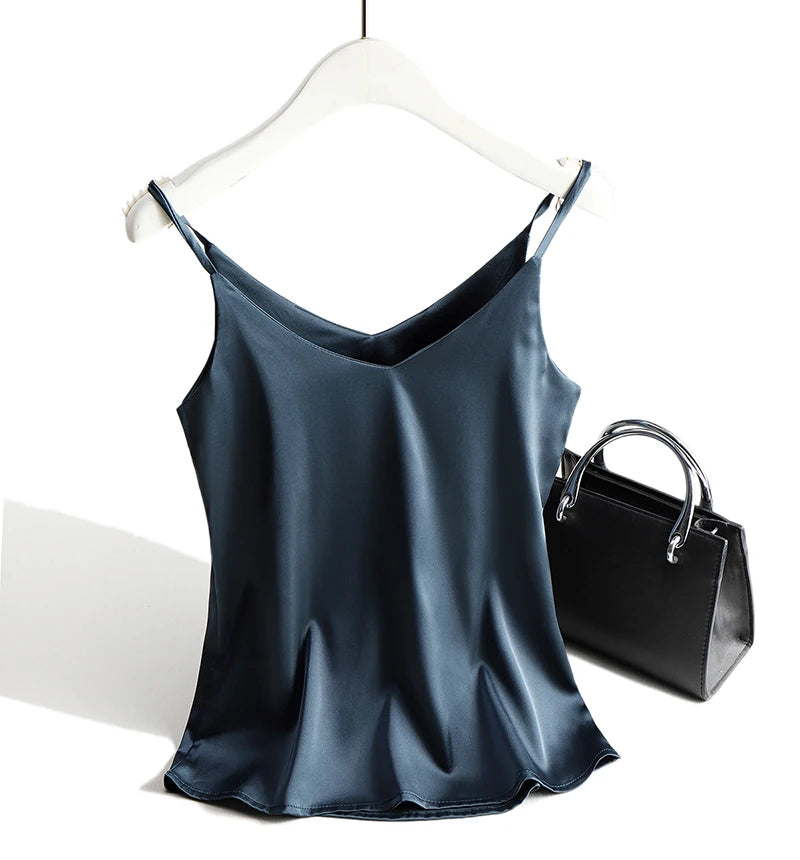 Silk Elegance V Neck Halter Cami Top for Women ATHLEXES