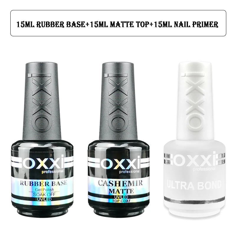 OXXI No Wipe Gel Polish Base and Top Coat Kit ATHLEXES