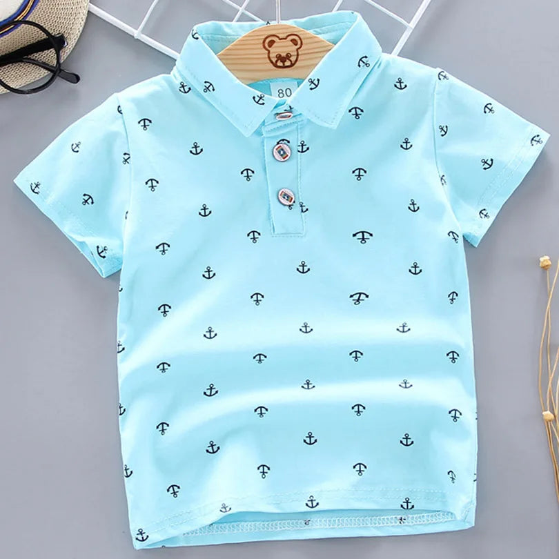 Boys' Trendy Cotton Lapel Print Summer Shirt 2025 ATHLEXES