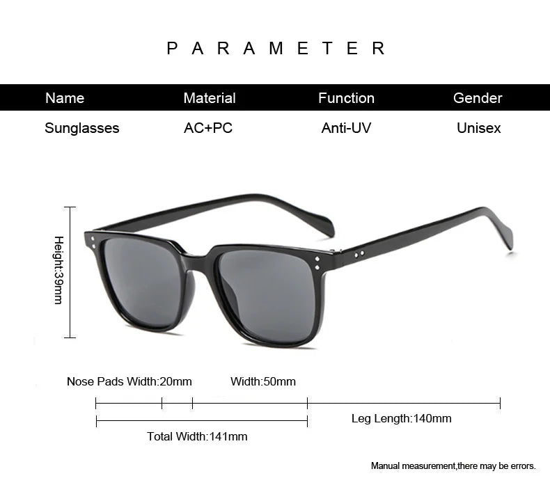 Retro Black Square Sunglasses for Men ATHLEXES