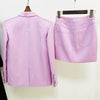 Satin Luxe Double Breasted Blazer and Mini Skirt Set ATHLEXES