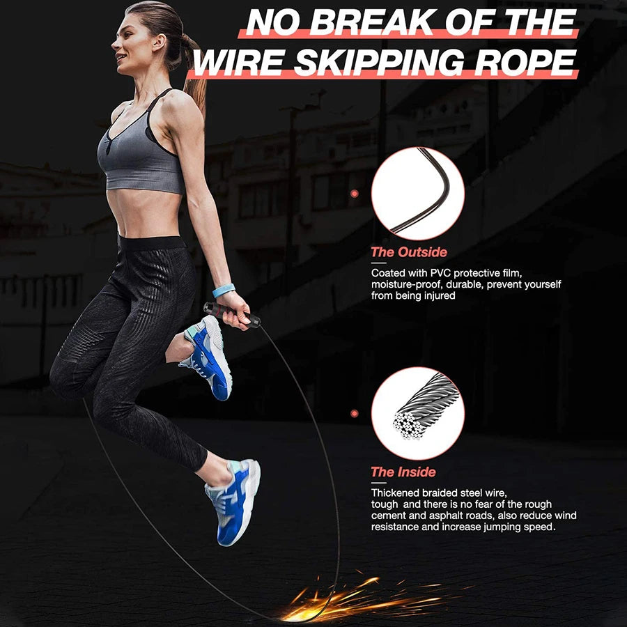 VelocityPro Adjustable Speed Jump Rope Fitness Gear ATHLEXES