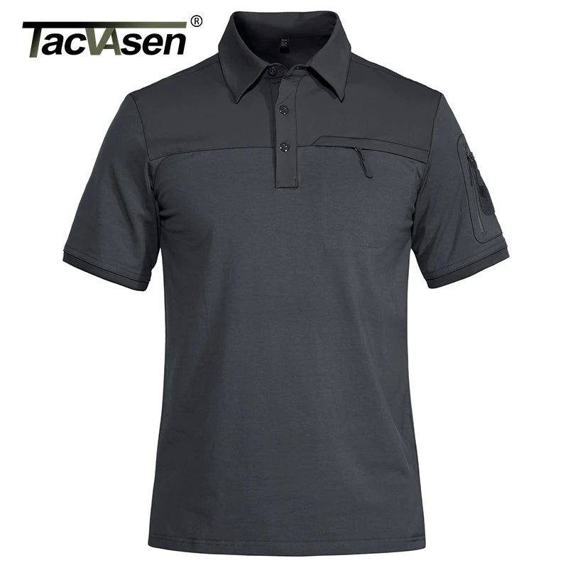TACVASEN Men's Outdoor Polo Shirt with 2 Zipper Pockets ATHLEXES