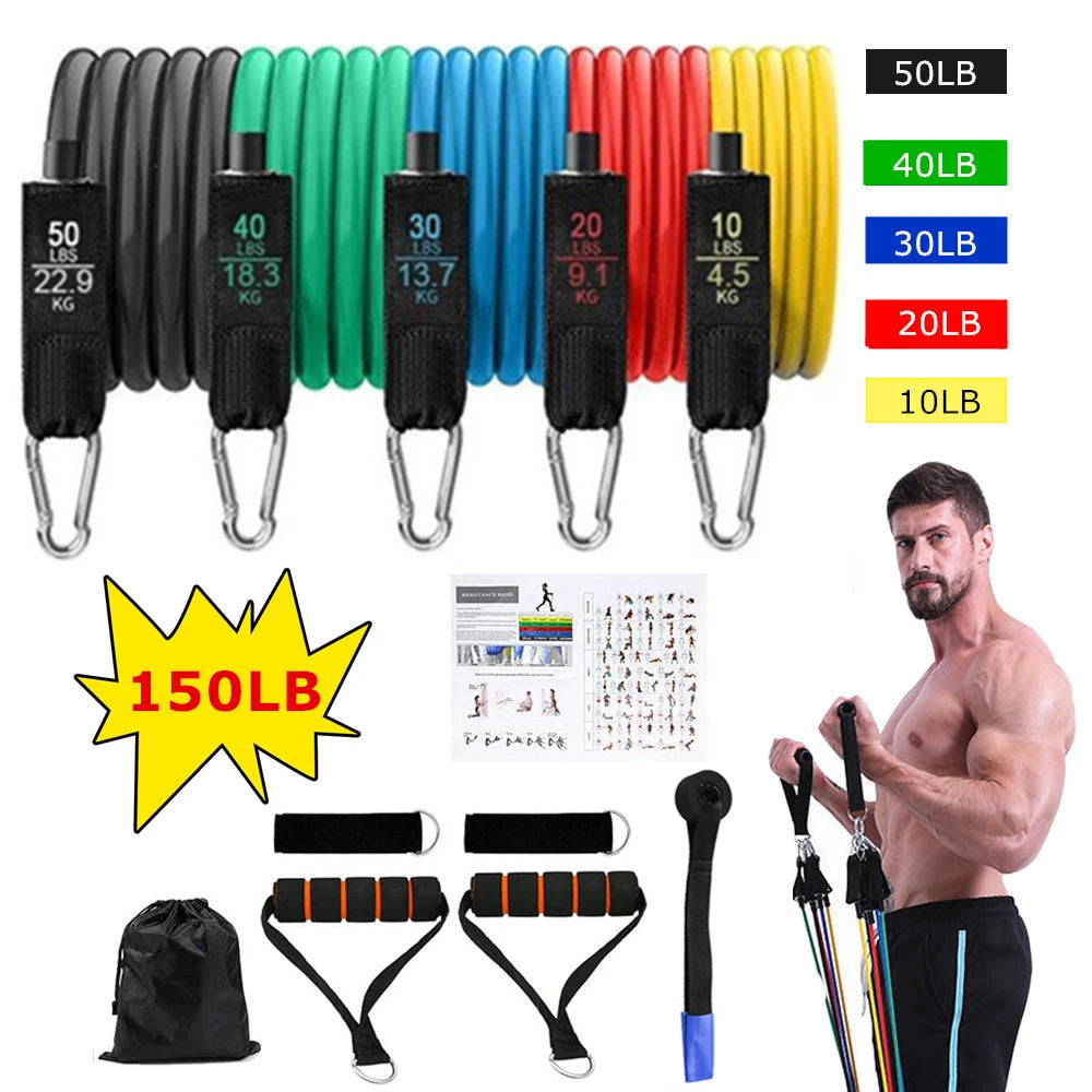Premium Resistance Bands Set with Door Anchor & Straps ATHLEXES