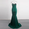 Elegant Strapless Black Maxi Dress with Front Slit ATHLEXES