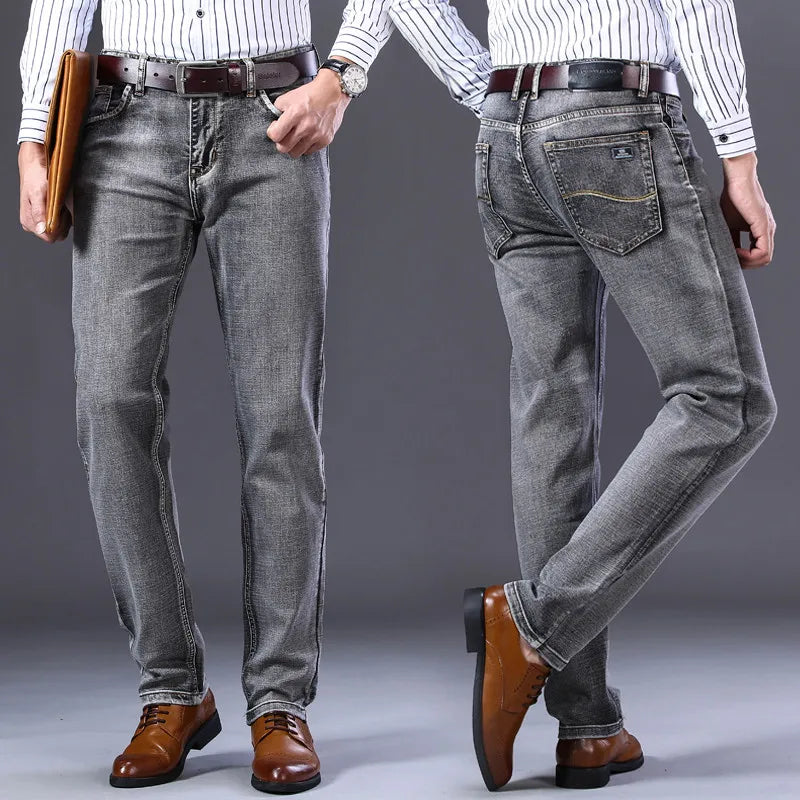 Classic Fit Stretch Denim Trousers for Men ATHLEXES