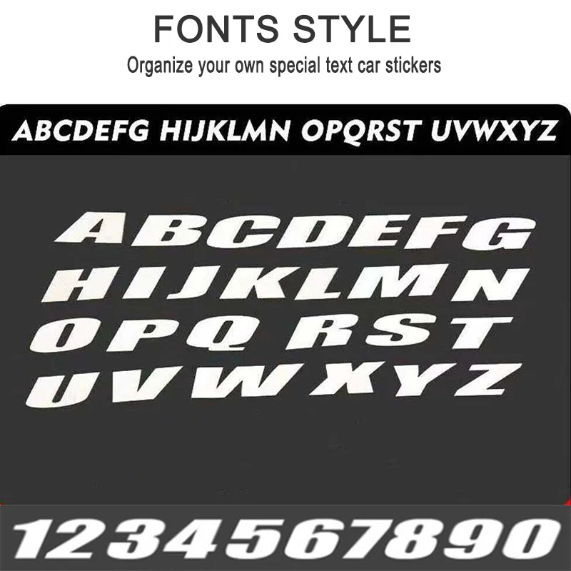 TireGlow Personalized Lettering Stickers Set ATHLEXES
