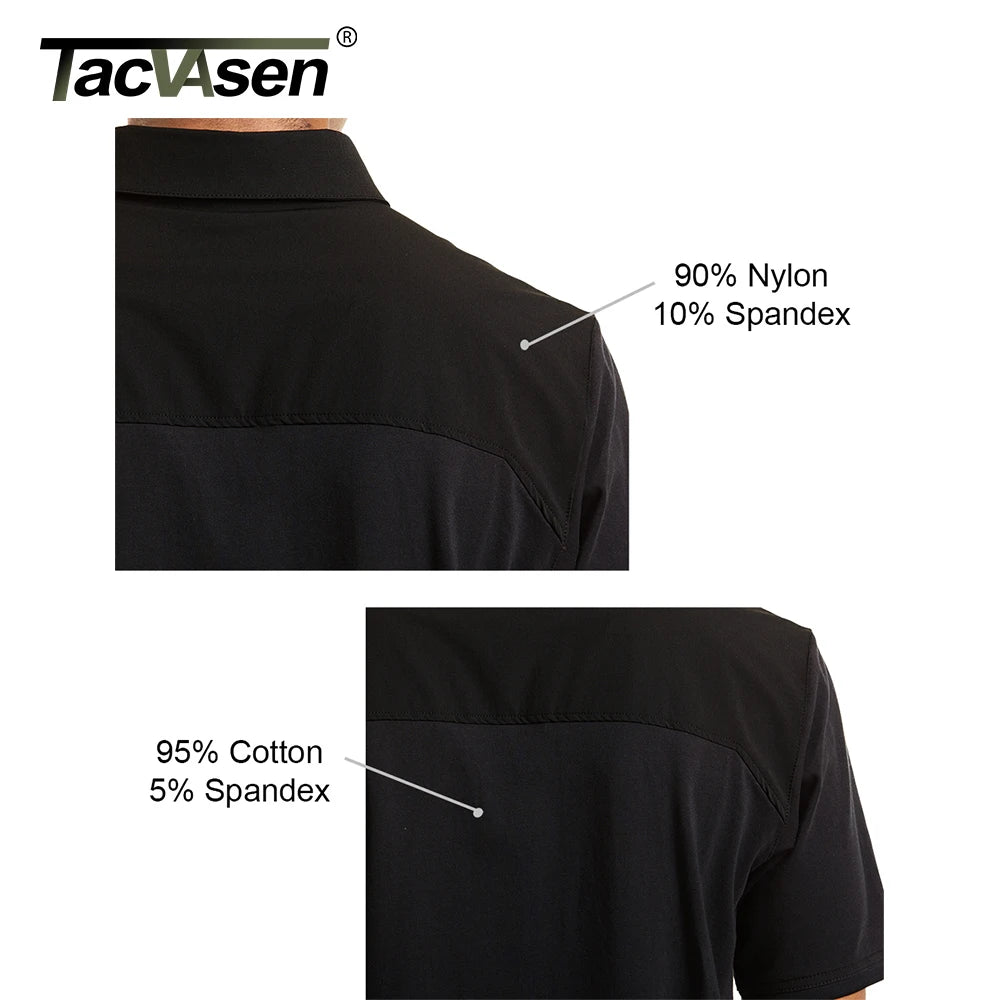 TACVASEN Men's Outdoor Polo Shirt with 2 Zipper Pockets ATHLEXES