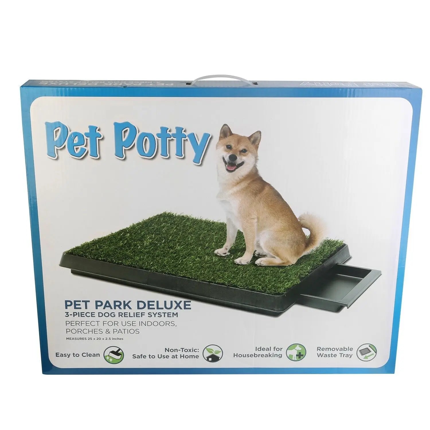 Pet Toilet Litter Box Pad, Potty Training, Synthetic Grass, Mesh Tray for Dogs, Indoor and Outdoor Use, 3 Layers ATHLEXES