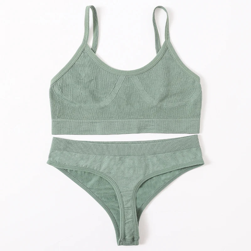 Women Seamless Bras Panties Set Sports Crop Top Briefs ATHLEXES