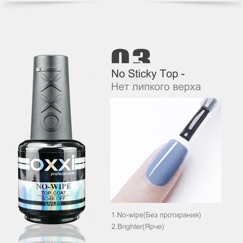 OXXI No Wipe Gel Polish Base and Top Coat Kit ATHLEXES