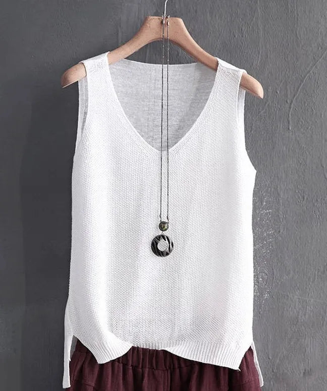 Chic Summer V Neck Knitted Blouse for Women ATHLEXES