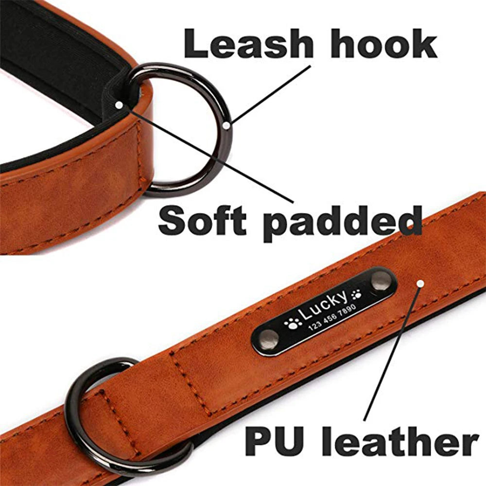 Custom Luxury Personalized Leather Dog Collar ATHLEXES