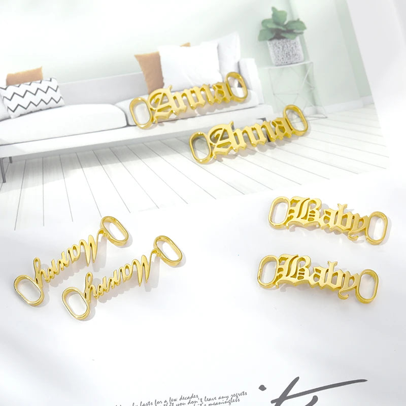 Custom Stainless Steel Nameplate Shoe Buckles for Best Friends ATHLEXES
